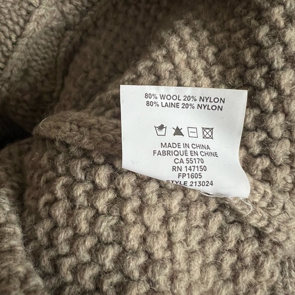 Frank and Oak Wool Taupe/Beige Cable Knit Sweater - Picture 2 of 6